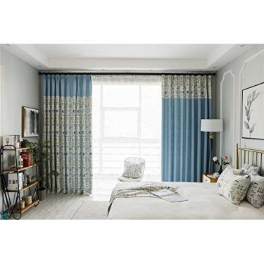 Imagem de 5sssallefaa Cortinas de tecido estampado com costura de linho e cortinas de janela 2 unidades L x C 116 x 223 cm (tamanho personalizado (por metro))