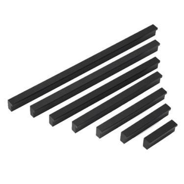 Imagem de CXYFQUUK Puxadores de porta de armazenamento de armário de cozinha armários pretos gavetas armário puxadores de gaveta ferragens de sala de móveis 2 peças (226-320 mm)