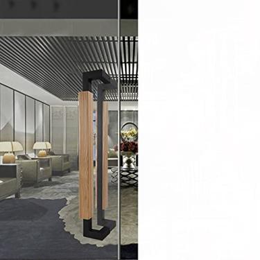 Imagem de Maçaneta de porta de vidro, maçaneta de porta deslizante para sala de conferências, maçanetas de porta de madeira SOID de aço inoxidável, puxadores de porta de substituição, puxador de porta de