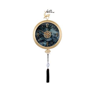 Imagem de Relógio de parede de latão moderno casa cozinha escritório família sala de estar quarto grande relógio de parede 12,6/16,5 polegadas alimentado por bateria sala de estar relógio de parede (cor: 1