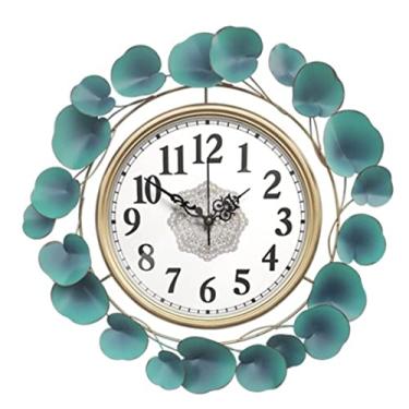Imagem de WYUYIWH Relógio de parede, quarto, moderno, silencioso, metal, relógio de parede, flores criativas, relógio redondo para quarto, sala de estar, casa, relógios de parede para sala de estar (A 4848 cm)