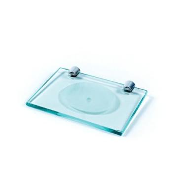 Imagem de Saboneteira para Banheiro em Vidro Resistente, Com Dreno para Evitar Água Parada, Mantém a Higiene e Durabilidade