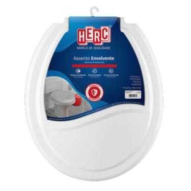Imagem de Assento Sanitário Convencional Oval Branco Universal Tampa Vaso - Herc