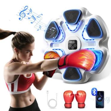Imagem de Máquina de boxe SPIEEK Music montada na parede com luvas Bluetooth