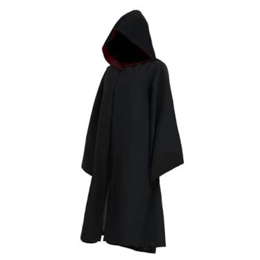 Imagem de Guturris Roupão mágico para adolescentes, quatro estilos mágicos, capa de bruxa mágica, com capuz, feiticeiro, roupa de cosplay escolar, vermelho, tamanho M, altura de 160 a 175 cm