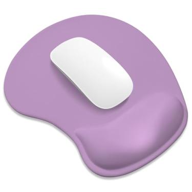 Imagem de ITNRSIIET Mouse pad ergonômico, descanso de pulso de gel acolchoado, base antiderrapante, superfície lisa, compatível com todos os ratos para escritório e jogos, acessório de mesa, 24 x 21 cm