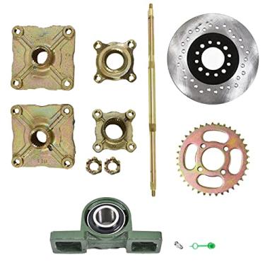 Imagem de WFLNHB Kit de eixo traseiro 32 Live Disc Wheel Hub 428 Sprocket Substituição para Go Kart ATV Quad Drift Trikes