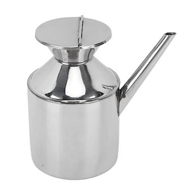 Imagem de Pilipane Lata de óleo de aço inoxidável multiuso recipiente de molho de soja vinagre para cozinhar garrafa dispensador de vinho alça (sem alça)