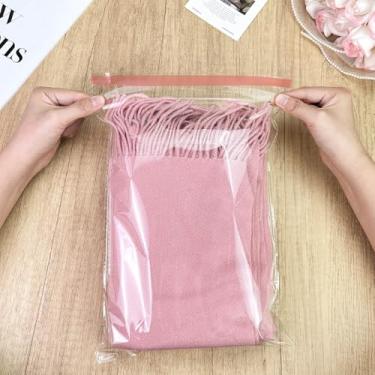 Imagem de 100 peças de sacos plásticos transparentes de 23 x 30 cm para embalagem, roupas, camisetas, embalagem forte, bolsa autoadesiva de celofane