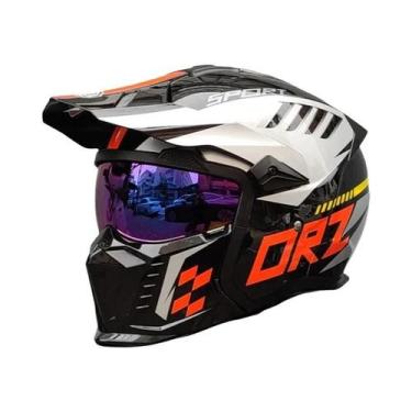 Imagem de Capacete De Motocicleta Retrô Aprovado Pelo DOT Modular Multifuncional