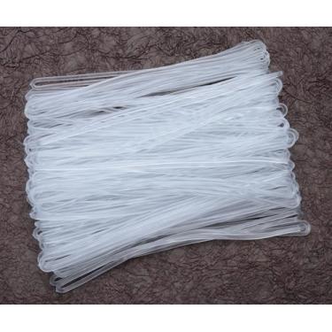 Imagem de 100 peças de alças de plástico transparente 15 cm para torneiras de bagagem, cartões de identificação, porta-crachás de identificação, sacos de inserção de cartão de visita, fecho de mala