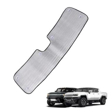Imagem de Para-sol de carro para para-brisa compatível com acessórios Hummer EV 2022-2027, compatível com modelos de SUV/caminhonete, para-brisa frontal, viseira de vidro, protetor solar, isolamento térmico