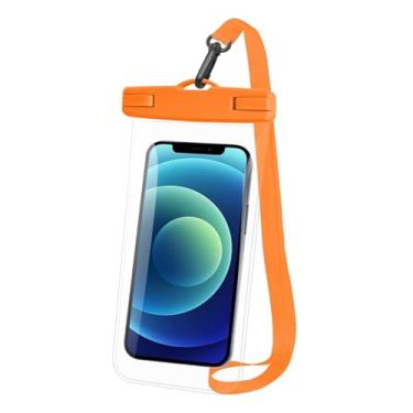 Imagem de [1 unidade] Bolsa de telefone à prova d'água para iPhone 16/15 Pro Max e Galaxy S24+/S23-17.8 cm, capa de telefone à prova d'água com cordão, itens essenciais para viagens de praia IPX8, itens