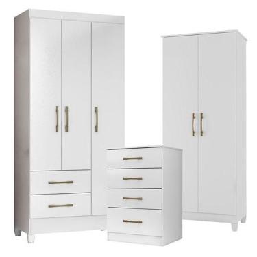 Imagem de Guarda Roupa Infantil Lima com Cômoda MS913 e Armário Multiuso Jade Br