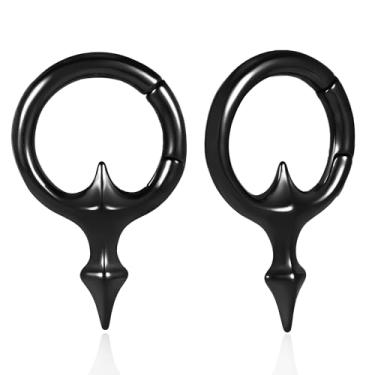 Imagem de DOEARKO 2 peças de calibres de orelha de aço inoxidável com elos de corrente para orelhas esticadas, lóbulos, tampões de ouvido, bijuteria corporal, 5mm, Aço inoxidável, Sem Pedra Preciosa