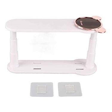 Imagem de Rack de Roupas de Economia Espaço Organizador Retrátil Sem Punção, Armazenamento Cabide Materiais ABS para Varanda Doméstica Guarda (Branco)