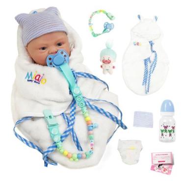 Imagem de Reborn de Silicone Realista Brastoy Original Boneca Pode Dar Banho Kit