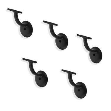 Imagem de Suportes de escada para corrimão ZAUYX, preto fosco, 7,62 cm, pacote c
