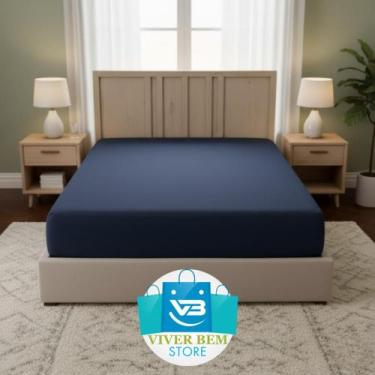 Imagem de Capa Protetor para Colchão com Zíper - Viver Bem Estar, Marinho, Casal