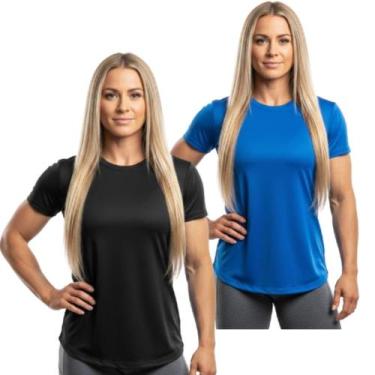Imagem de Kit 2 Camisetas Dry Fit Feminina Manga Curta Trendixx  Conforto e Prot