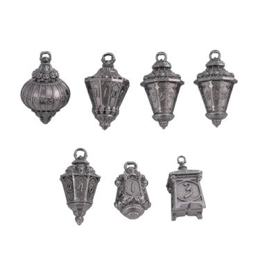 Imagem de Cusdie 7-Piece Lantern DND Dice Set,Metal Dice with Skull Dice Bag- Perfect for Tabletop RPGs Board Games Gifting and Collecting(Silver)