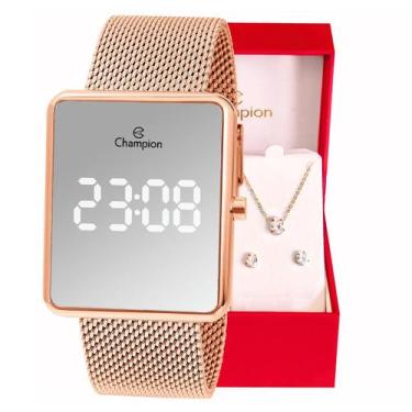 Imagem de Relógio Feminino Champion Digital Espelhado Rosé CH40080Z, Mulher Redo