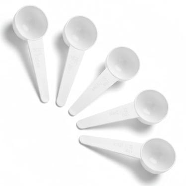 Imagem de Extend Lab Colheres medidoras de plástico de 10 g (20 ml) – Pacote de 5 mini colheres para pó de proteína, creatina, café, laboratório, cozimento, lavanderia, vasilhas, artigos secos – Aprox. 2