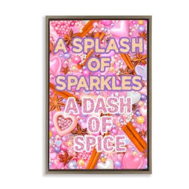Imagem de Stupell Industries Arte de parede em tela flutuante marrom Splash of Sparkle Dash Of Spice, design de Jess Stempel, 78 x 53 cm