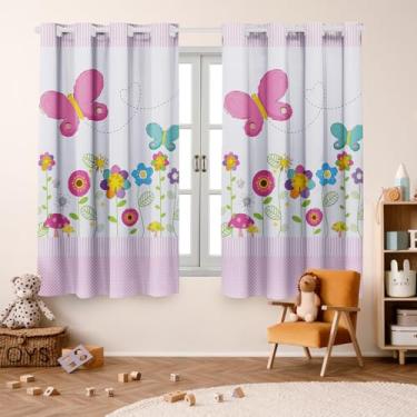 Imagem de Cortina Infantil Decorativa, 2,00 x 1,50m, Poliéster, Estampada, para Quarto de Criança (JARDIM ENCANTADO)