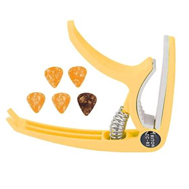 Imagem de RiToEasysports Conjunto de Capo de Guitarra Elétrica, Estojo de Armazenamento de Seta, Tom ABS para Guitarra, Banjo Bandolim, Ukulele Players (Amarelo)