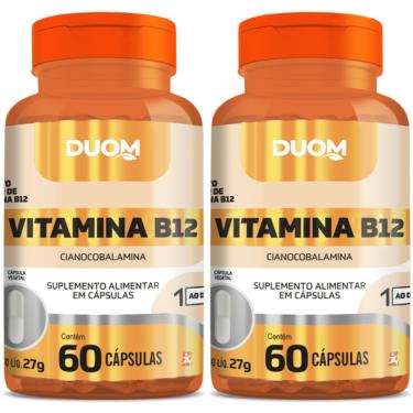 Imagem de KIT 2 VITAMINA B12 CIANOCOBALAMINA 1 CÁPSULA AO DIA 60 CAPS CADA - TOTAL: 120 CÁPSLAS - DUOM