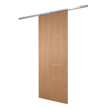 Imagem de Porta De Correr P- Verniz Frisada Kit Alumínio F08 - Smile - 210x100