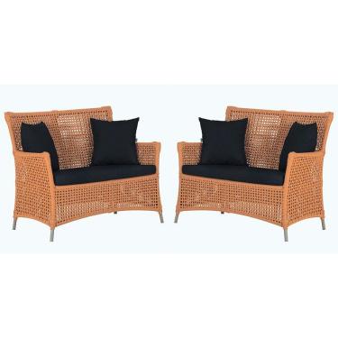 Imagem de 2 Sofás área Externa Igapó Alumínio Fendi Corda Náutica E12 Terra Cota