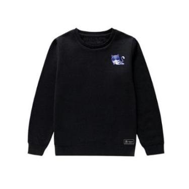 Imagem de Blusão Moletom Infantil Gato Personalizado sem Capuz gola Redonda-Unissex