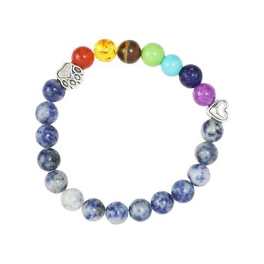 Imagem de Nextpal Rainbow Bridge Dog Memorial, pulseira com 7 chacras com contas de perda, lembrança, lembrança, lembrança, lembrança, para homens e mulheres, lidando com a perda do amado cão, gato, animal de