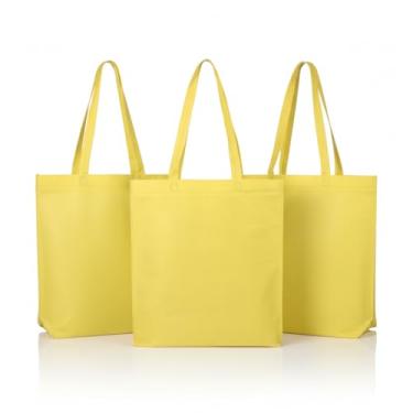 Imagem de Kit Sacola TNT Branca, Material TNT 100g, Tamanho 41x37cm, Alça Reforçada, 5 Unidades, Sacola Ecológica para Compras e Eventos (3, Amarelo)
