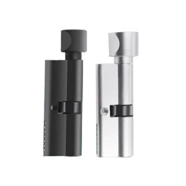 Imagem de 1 conjunto de todas as fechaduras de cobre cilíndricas internas para quarto e porta de madeira, todas as fechaduras pretas de cobre (1,5 mm)