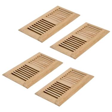 Imagem de Razo Pacote com 4 peças de registro de piso de madeira de carvalho branco, capa de ventilação suspensa, sem amortecedor, 10 x 25 cm (abertura do duto), inacabado