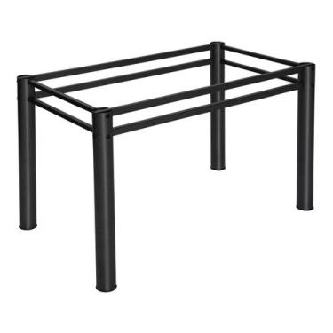 Imagem de Base de Mesa Ciplafe Tubular 3 Para Granito 1,40m, CRAQUEADO PRETO