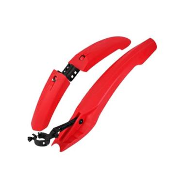 Imagem de Para-lamas coloridos para bicicleta, remoção rápida, para-lama para mountain bike, 66 cm de comprimento, lanterna traseira para lama, para carro único com luzes de LED.(Red)