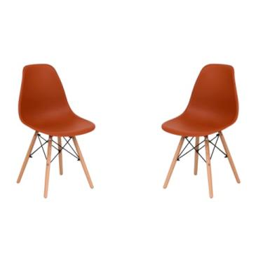 Imagem de Generic Kit de 2 Cadeiras, Pés de Madeira Durável, Confortável(Terracota (2 unidades))