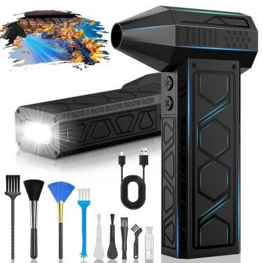 Imagem de LOLLYES Soprador de Ar Elétrico 180.000 RPM! 2 em 1 com Maçarico Vento Nível 4 para limpeza profunda de carros, motos e áreas externas
