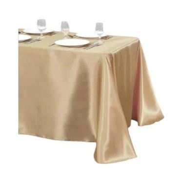 Imagem de Toalha De Mesa De Cetim Em Cor Sólida Para Aniversário Casamento Banqu