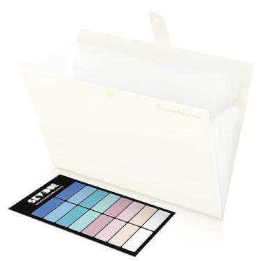 Imagem de SKYDUE Pasta de arquivo expansível com 8 bolsos, organizador de arquivos sanfonados, organizador portátil de documentos de recibos, pasta de arquivamento tamanho carta material de escritório escolar