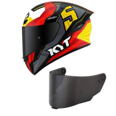 Imagem de Capacete KYT TT Course Jaume Masia Flux Cinza e Mais Viseira Fumê Cor:;Tamanho:60;Gênero:Masculino-Masculino