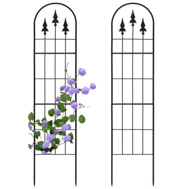 Imagem de LATIHUUM Pacote Com 2 Treliças De Jardim 142 Cm Altura X 33 Largura Para Plantas Trepadeiras Ao Ar Livre, Metal Arqueadas À Prova Ferrugem Rosas Internas E Externas, Clematis, Em Vasos, Trepadeiras,