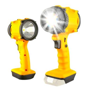 Imagem de Luz de trabalho LED compatível com DEWALT, holofote portátil com 600 jardas de distância