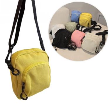 Imagem de Shoulder Bag Bolsa Transversal Pano Lisa Pochete Necessaire Cor Amarelo