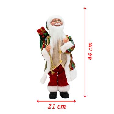 Imagem de Enfeite Natalino Papai Noel Musical Movimento de Cabeça 44cm