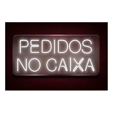 Imagem de Painel Luminária Neon Led - Pedidos No Caixa Acrílico 70cm A Escolher 127/220v (Branco Frio)